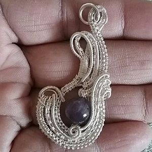Amethyst wire wrap pendant